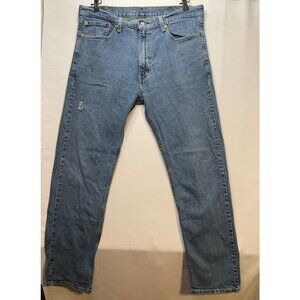 Levi's jeans mens 36 x 32 505 straight distressed blue